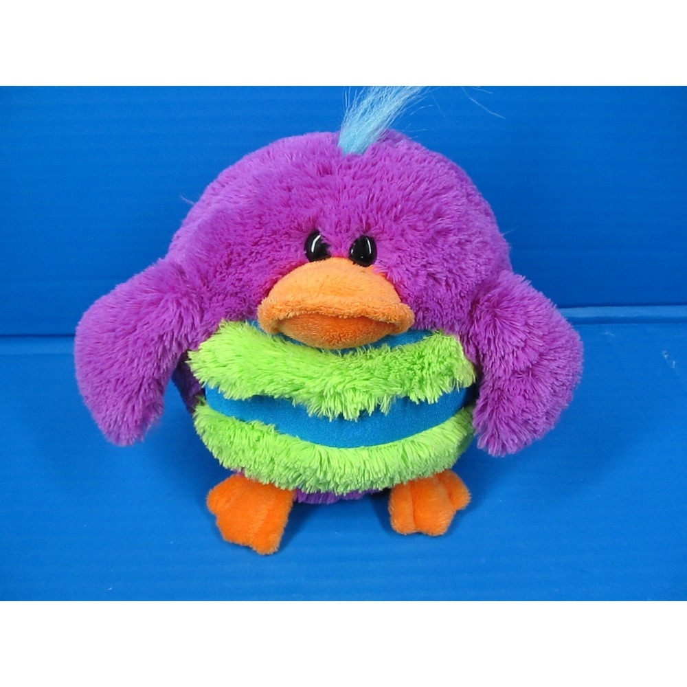 MushABelly Chatter Quacks Duck Plush Soft Stuffed Toy Purple Easter w/Sound 8"